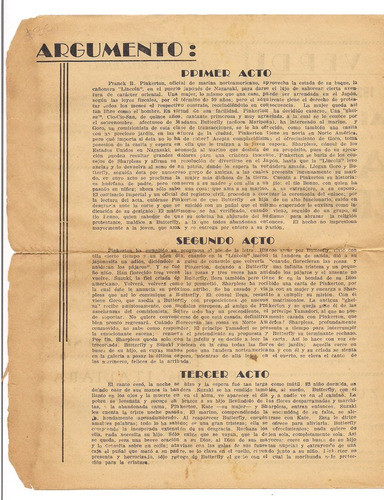 Cañada Gomez Teatro Verdi Programa 1936 Madame Butterfly B3 1