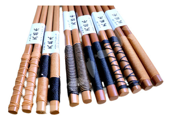 6 Pares Palillos Madera Natural Japonés Hecho A Mano Vajilla 0