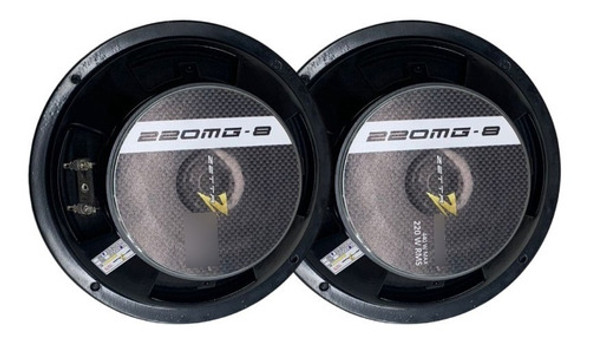 Par De Alto Falante Zetta Audio 220mg 8 Polegadas 4ohms 1