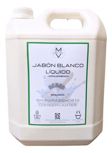 Jabón Blanco Líquido Bebé Mv. Ideal Recién Nacido. 0