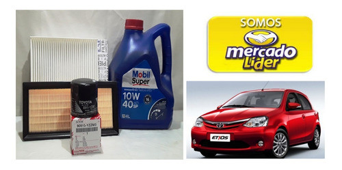 Kit 3 Filtros Toyota Etios Año 2021 + Aceite Mobil 10w40 1