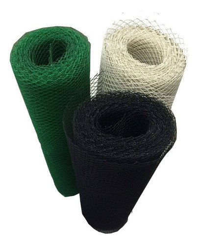 Tejido Malla Plástica Rombo Jardín 30 X 1 Mt. Blanco 0