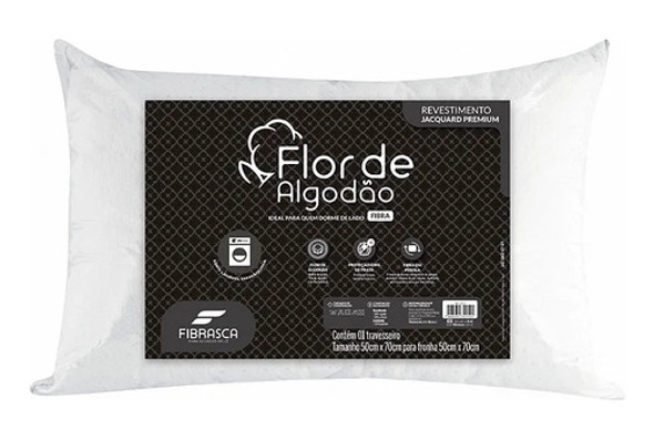 Travesseiro Flor De Algodão Revestimento Premium- Fibrasca 0 Travesseiro Flor De Algodão Revestimento Premium- Fibrasca 0