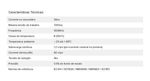 Transformador De Corrente De Nucleo Bipartido 500/5 1