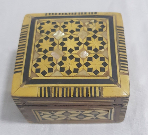 Alhajero Anillero Madera Y Nacar Taraceado Marruecos A B13 0