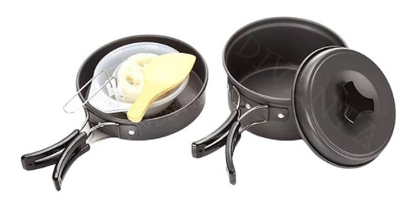 Marmita 2 Personas Mochilero Camping Set Cocina Compacta 0