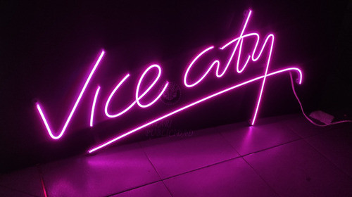 Cartel Neón Led Vice City - Luminoso - Deco 1