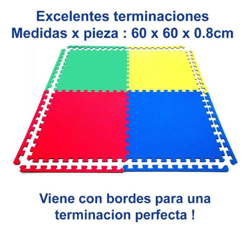 Piso Goma Eva 60cm X 60cm Pack 17.28 Metros Cuadrados Cs! 1