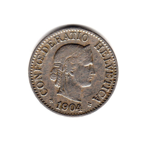 Moneda Suiza 10 Rappen Año 1904 Km#27 Muy Escasa 0