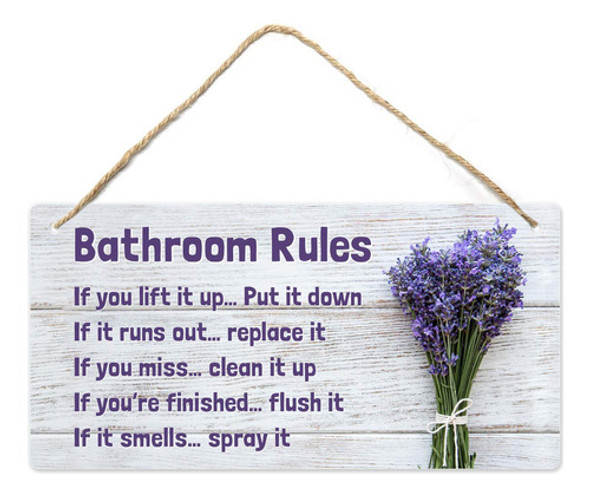 Fun-plus Decoracin De Bao Color Lavanda, Letrero Colgante De 0