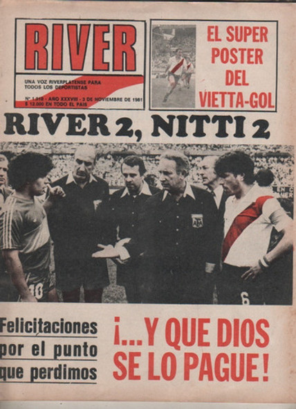 Revista Partidaria River 2 Vs Boca 2 - Maradona - Año 1981 0