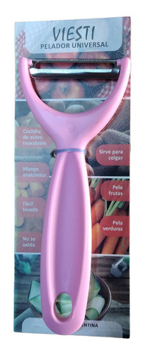Pelapapas Viesti Vegetales Horqueta Acero Rosa 0
