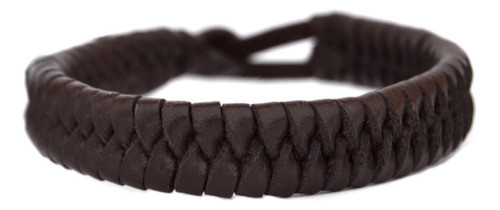 Pulsera Kratos Cuero Trenzada Marrón. 0