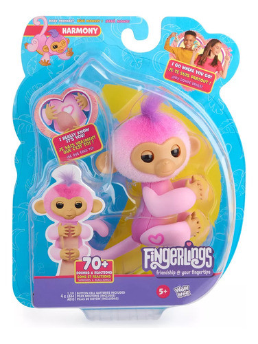 Fingerlings Monito Interactivo Harmony Rosa 3111 0