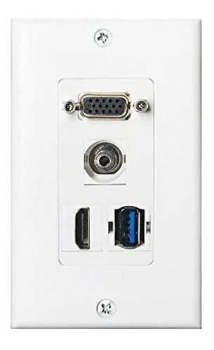 Hdmi Usb Vga Audio Placa De Pared Yomyrayhu Funciona Para Ci 0