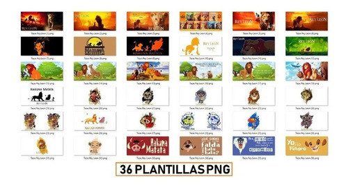 38 Plantillas Sublimación Tazas Infantiles - El Rey León 1