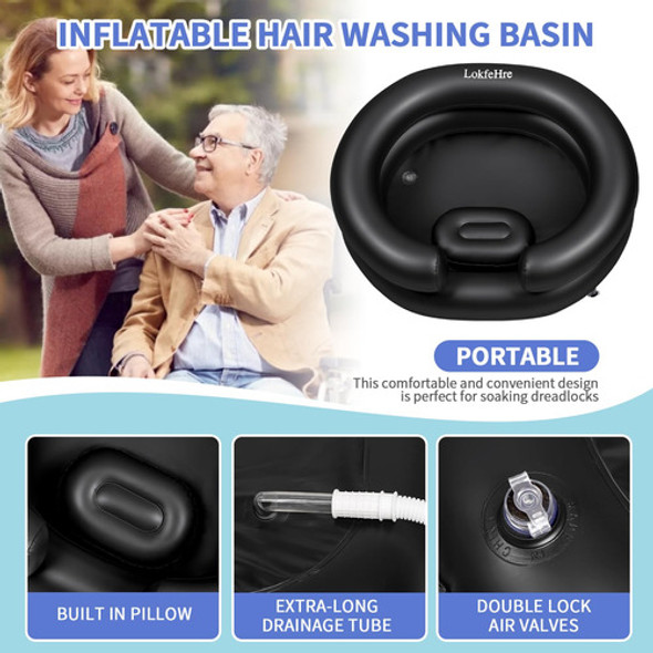 Inflable Portatil Grande Para El Lavado De Cabello Negro 1