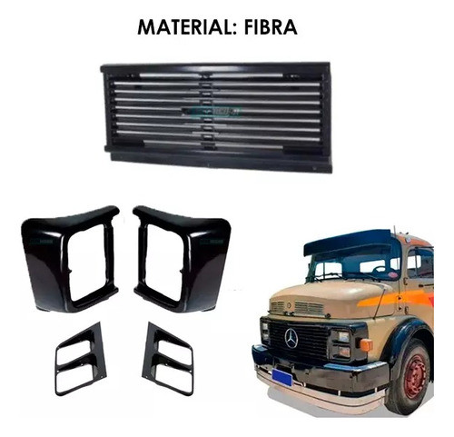 Kit Grade Frontal + Par Bojo Farol Mb 1113 1313 2217 Cara Pr 0