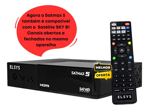 Receptor Digital Full Hd Satmax 5 Banda C / Ku - Elsys 1