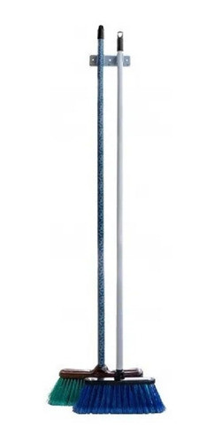 Escobero Plástico Doble Con Adhesivo  Porta Escoba Pack X10 1