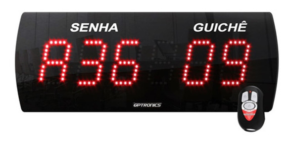 Painel Senha E Guichê 38x14 Cm Atendimento Com 4 Controles 0