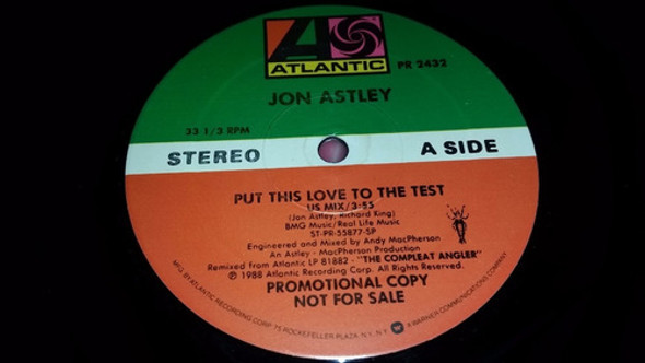 Jon Astley Put This Love To The Test Vinilo Maxi Promo Usa 0