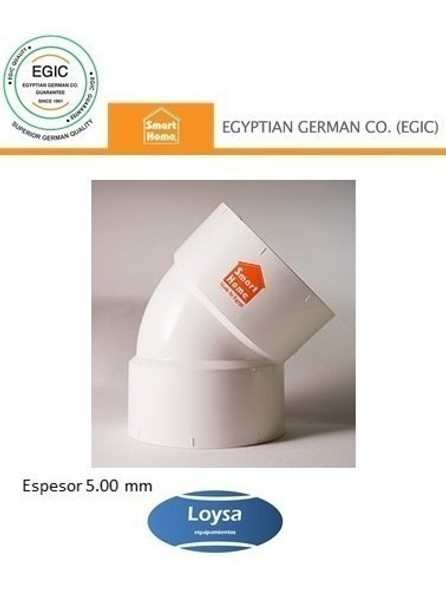 Codo Pvc 160 H/h 45° Pared Gruesa 5.0 Mm 1
