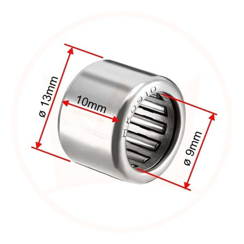 Rolamento De Agulha Hk0910 ( Tla910z ) Ø9mm X Ø13mm X 10mm 1