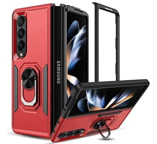 Funda Resistente Para Samsung Z Fold 4 Rojo 0