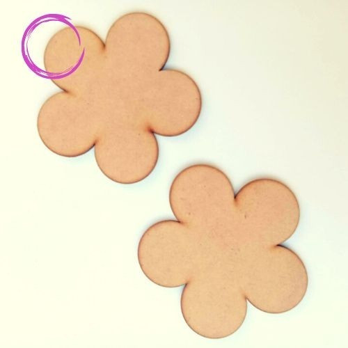 Flor 5 Petalos Fibrofacil Mdf 8cm X 100 Unidades 0