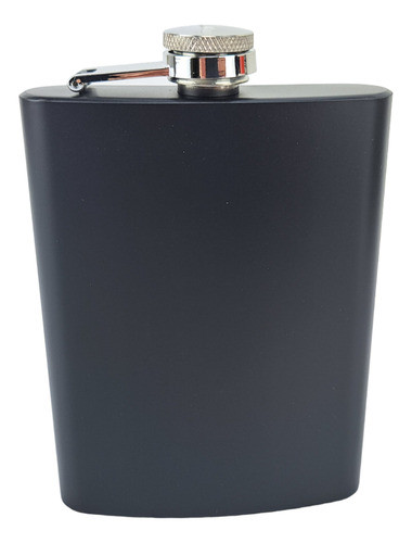 Cantil Inox Preto 240ml 8 Oz Bebida Whisky Rum 0