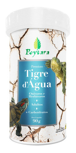 Raçao Tartaruga Poytara Tigre D'água Aquática Água Doc 90g 0