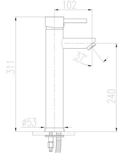 Monocomando Lavatorio 31 Cm Para Bacha Alta 10 Años Garantía 1