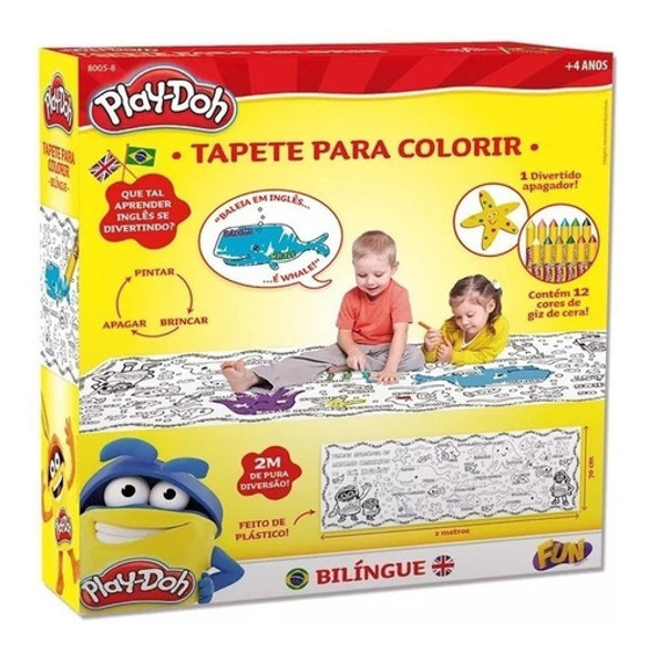 Tapete Bilíngue Com Apagador P Colorir Play-doh Fun 8005-8 0