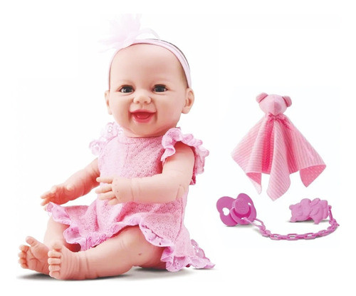 Bebe Muñeco, Recién Nacido Con Vestido Y Moño, 12703 1