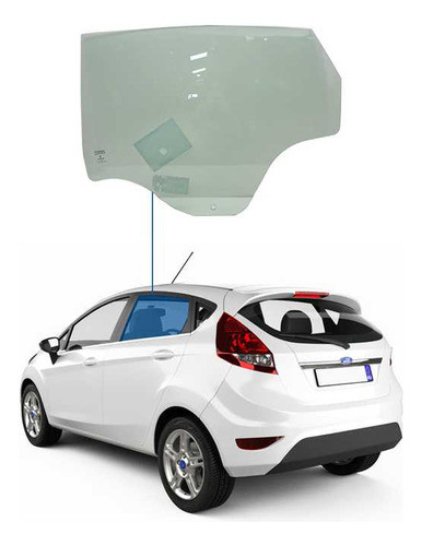 Vidro Porta Traseira Esquerda Ford Fiesta 2013 Saint Gobain 0