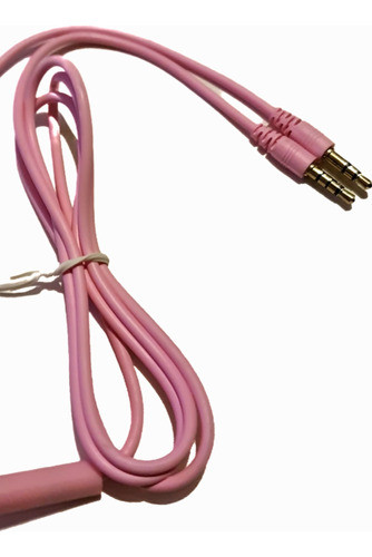 Cable Auxiliar Miniplug Jack 3.5mm Microfono Auricular Rosa 0