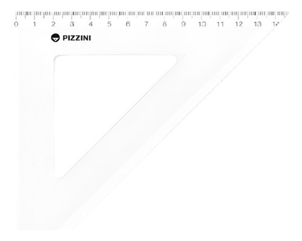 Escuadra Escolar Pizzini 15cm 45º Acrílico Dibujo Tecnico C 0