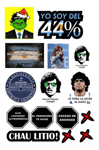 Stikers Anti Milei / Calcos Plásticos Termo Compu 0