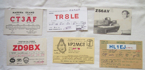 6 Postales Antiguas Qsl Radio Aficionado Islas Y Asia 0