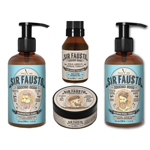 Shampoo Para Barba + Pelo + Old Wax Fuerte + Oleo Sir Fausto 0 Shampoo Para Barba + Pelo + Old Wax Fuerte + Oleo Sir Fausto 0