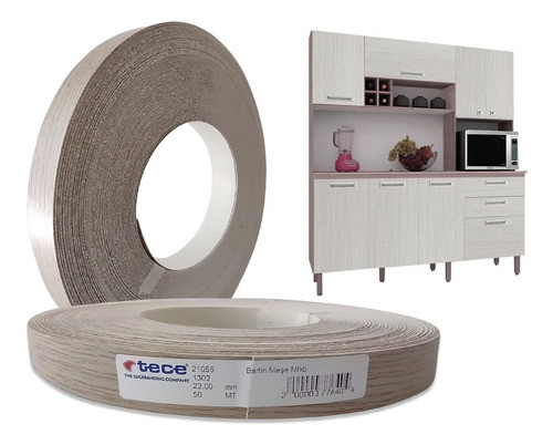 Filo Melaminico Preencolado Roble Natural 22mm X 50mts Tece 0