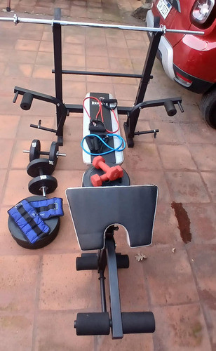 Banco De Pecho Multifunción - Barra 1.5mts Y 45 Kg!!! 1