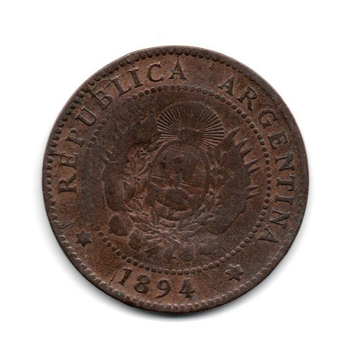 Moneda Argentina 1 Centavo Patacon Año 1894 Cj#49 Escaso 0