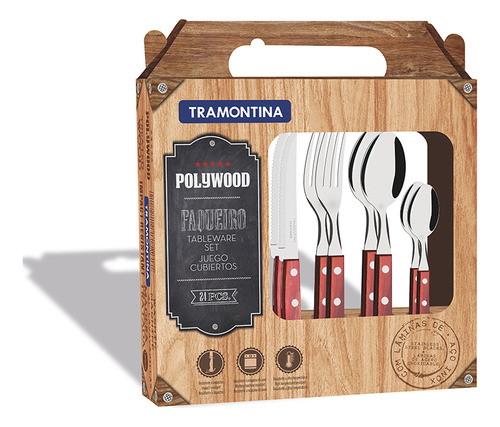 Juego Cubiertos 24 Piezas Polywood - Tramontina Tn9286 0