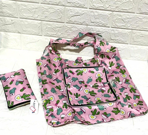 Kit 3 Sacos Reutilizáveis Dobráveis Com Mini Saco De Zíper M 0
