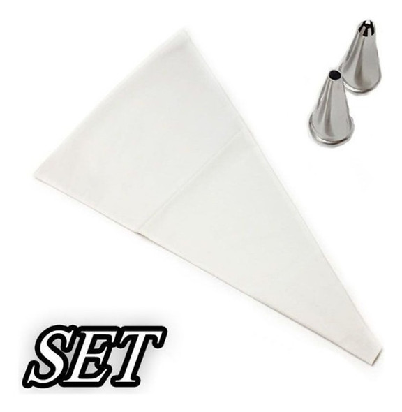 Combo Manga Decorar Pastelera Nº 6 + 2 Picos Acero Repsotera 0