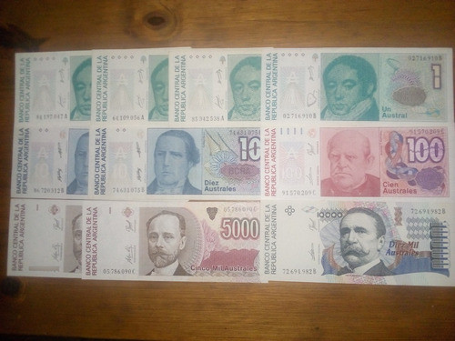 Billetes Argentina Australes Lote X 10 0