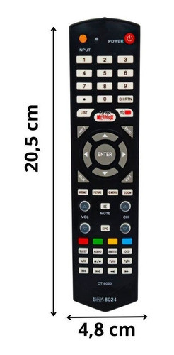 Controle Remoto Compatível Com Tv Smart  Sk8024 Resistente 1