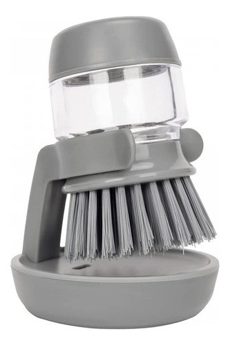 Cepillo Esponja Dispenser Detergente Con Base Gris 0